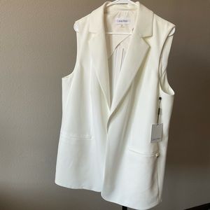 NWT Calvin Klein IVORY open FRONT blazer size16